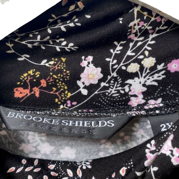 BROOK SHIELDS Womens Turtleneck Plus Size 2X Black Floral Long Sleeve NWT - Picture 7 of 10
